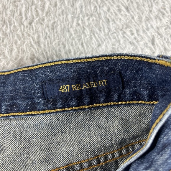 Lucky Brand Blue Jeans Mens Size 28x30 487 Relaxed Fit 100% Cotton - Picture 3 of 11